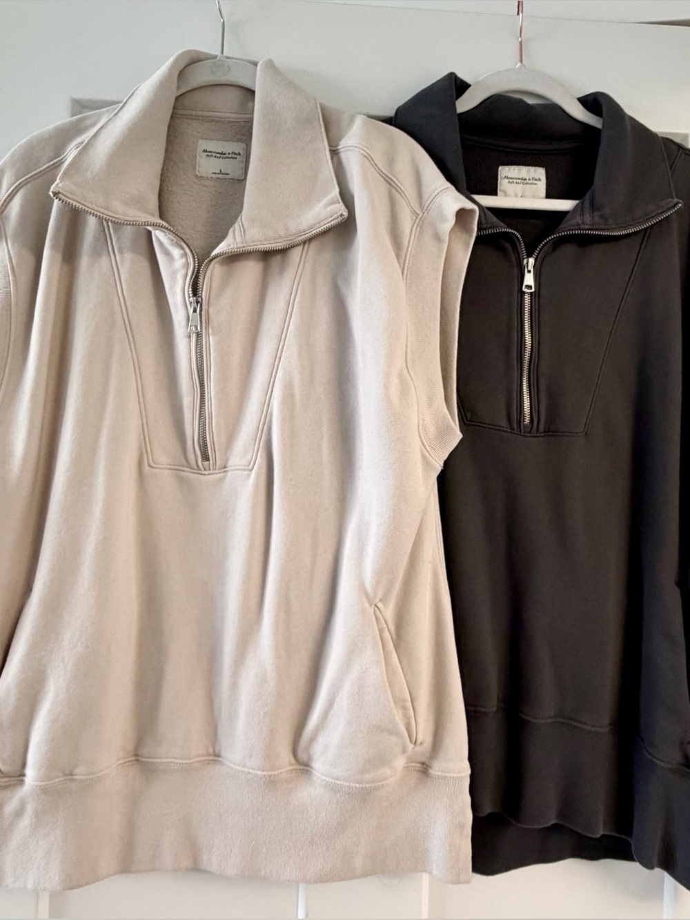 Abercrombie & Fitch Soft AF Collection Set of 2 Half-Zip Sweatshirts Size Large - Picture 2 of 4